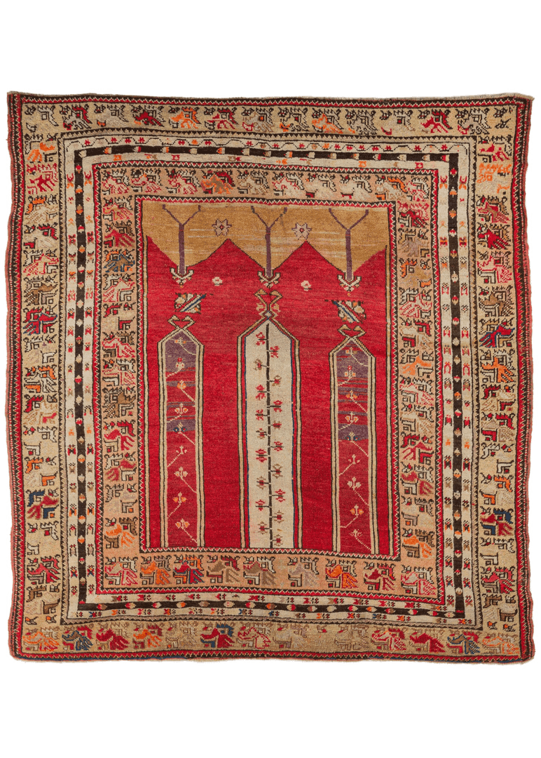 Vintage Karaman Prayer Rug - 4'2 x 4'7, BK1947, from Heirloom Rugs