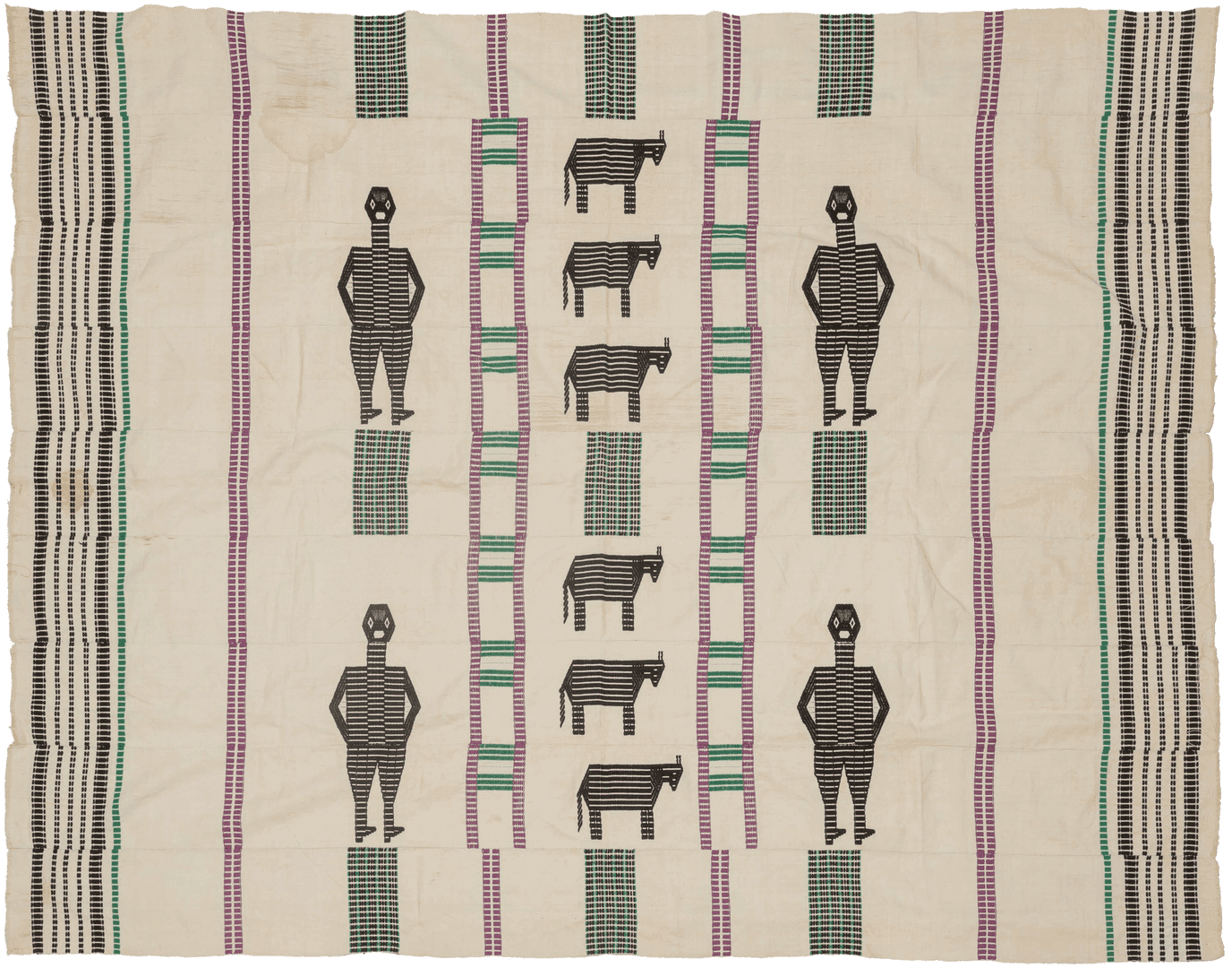 Mid-Century Nigerian Blanket - 5’ x 6’5, TX492, from Heirloom Rugs