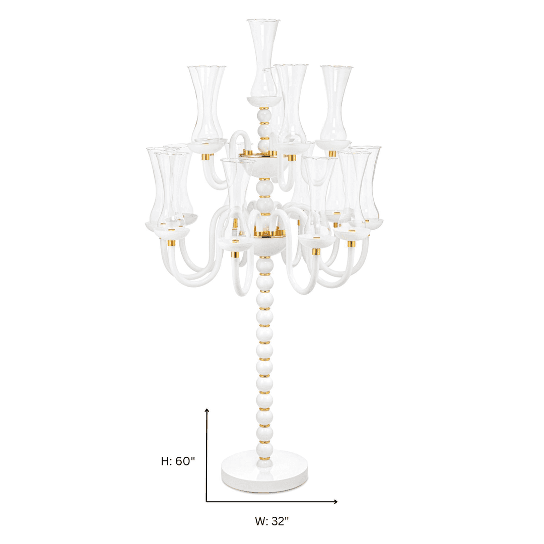 Gulein Candelabra White/Gold, 6721, from High Style Event Rentals
