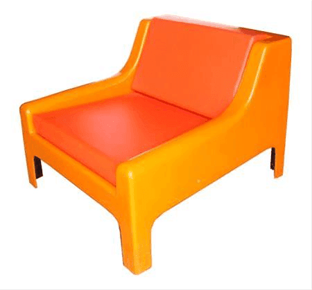 ORANGE FIBERGLASS CHAIR BY MORETTI