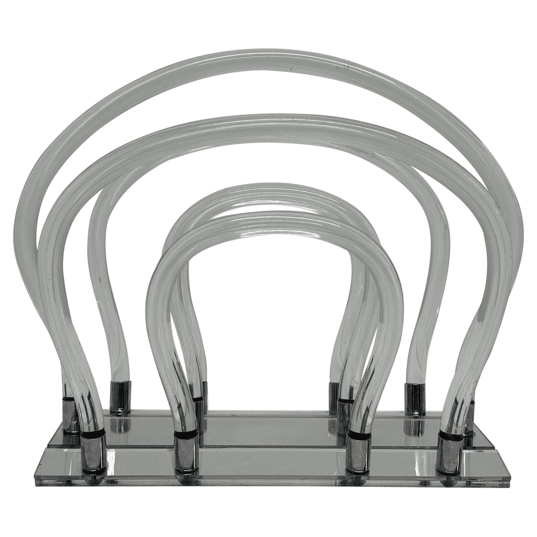 Dorothy Thorpe Lucite and Chrome Magazine Rack, 1960s, f_45890072, from That Galerie, Inc.
