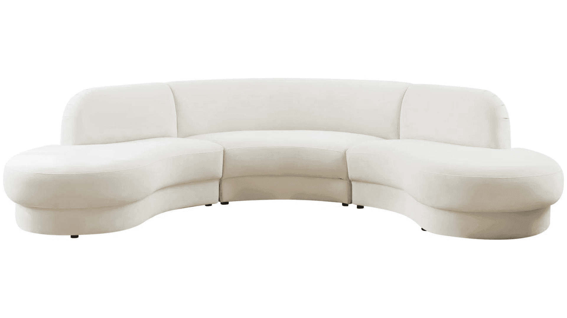 Cream Velvet Sectional, from RentQuest