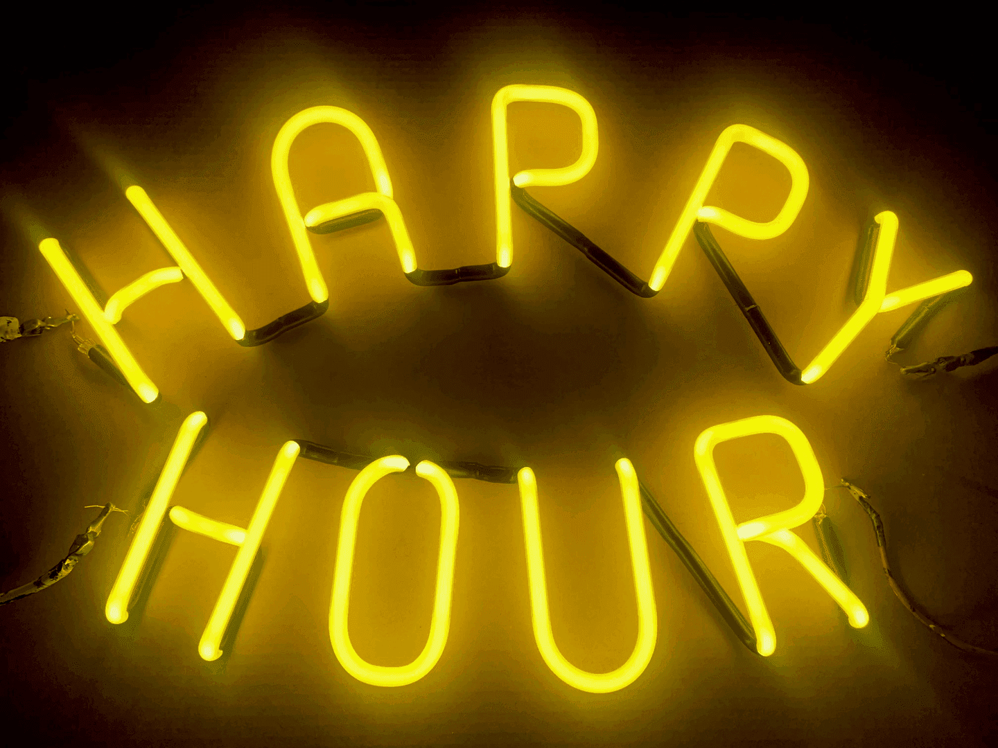 "HAPPY HOUR" Clear Gold, from Let There Be Neon