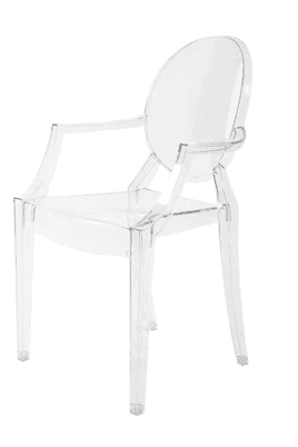 Louis Ghost Chair – Clear, from Lavish Event Rentals