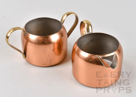 Copper Sugar Bowl and Creamer Set, 07118, from Everything Props