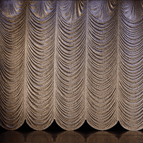 Frazzle Metallic Austrian FR Curtain Rental Silver
, from Rose Brand