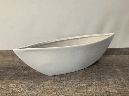 White Ceramic Oval Container, PR1107, from Sandy Rose