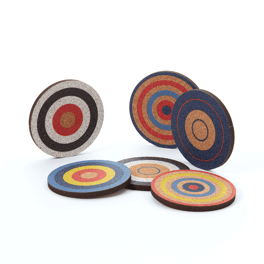 Target Cork Coasters (Set of 6), NS1060, from Noho Surface + Prop