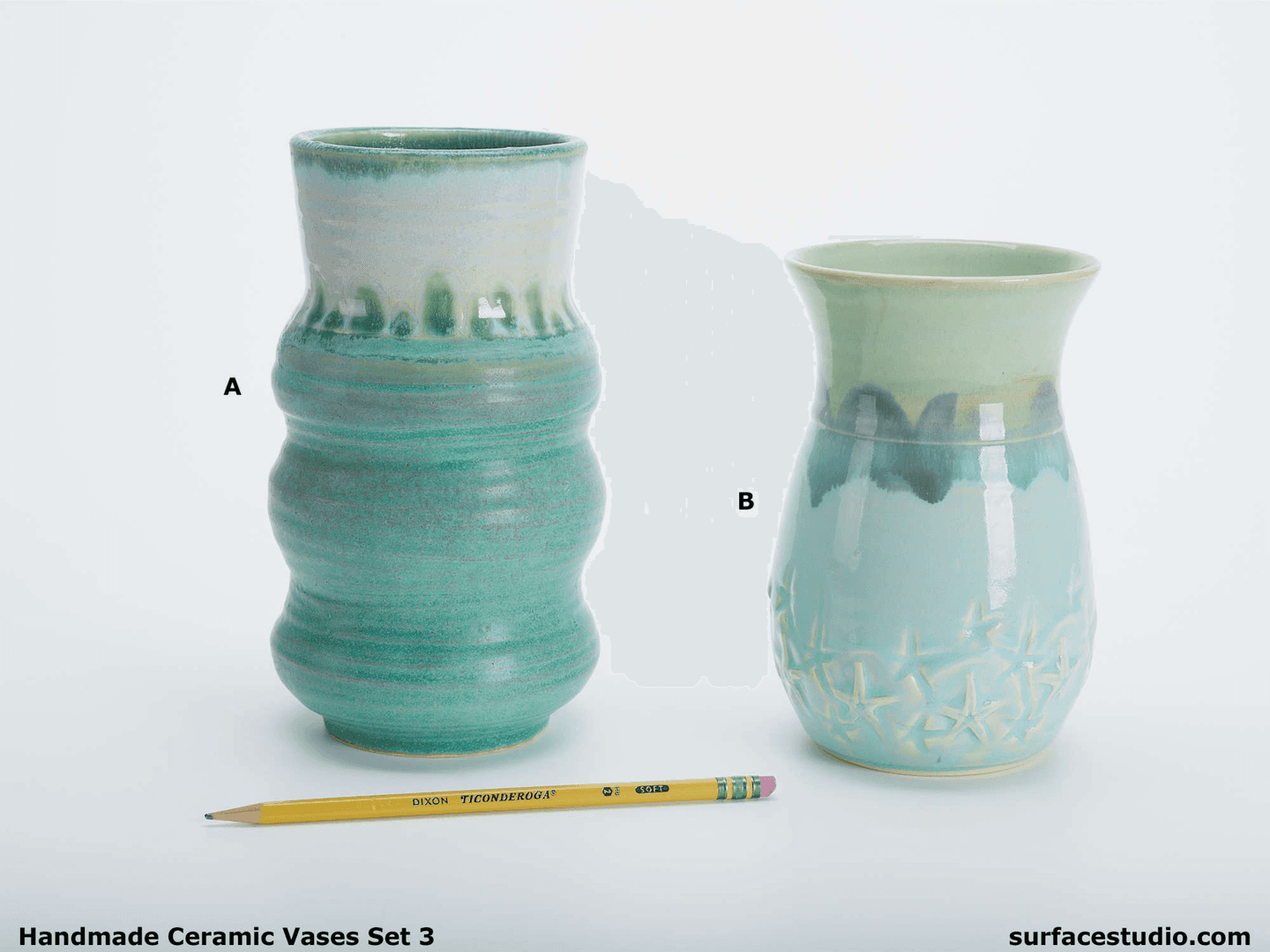 Ceramic Vases Set 3 (2) Each $30, from Surface Studio