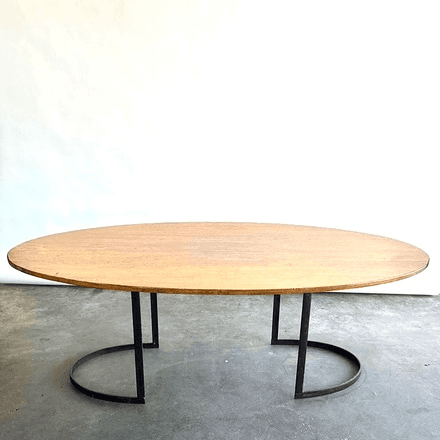 Oak and Metal Based Oval Dining Table, 00263, from Dudley Props