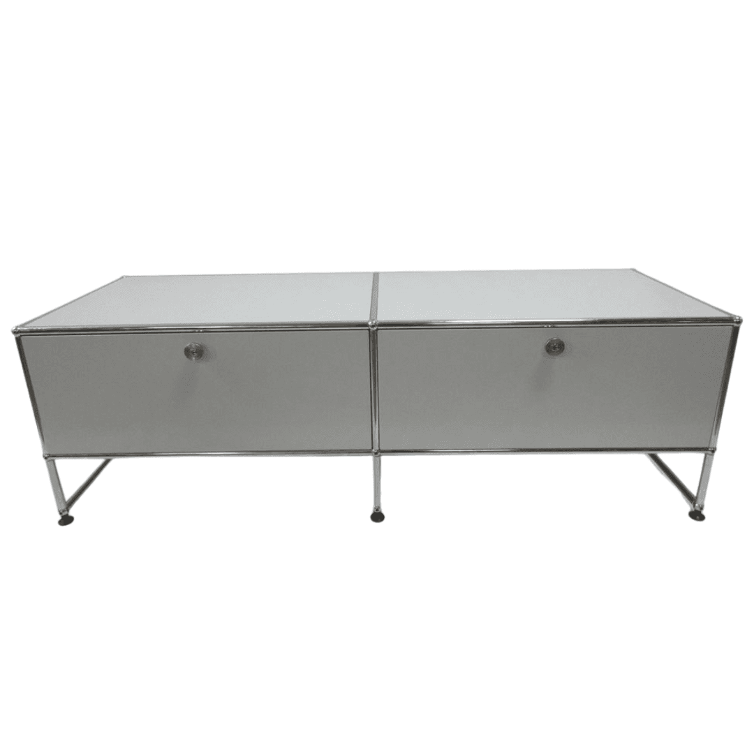 USM Haller Console / Sideboard 2-Drawer with Legs in Light Grey, USMSMELSID, from Bygone Icons
