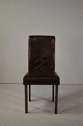 Dining Chair Upholstered in Brown Leatherette, 00292, from Everything Props