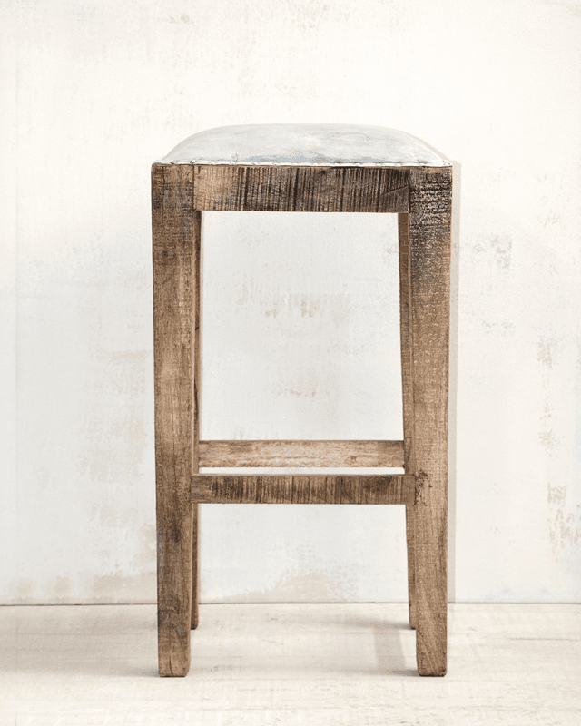 Rustic Folk Wood Stool S004, S004, from Area Props NYC