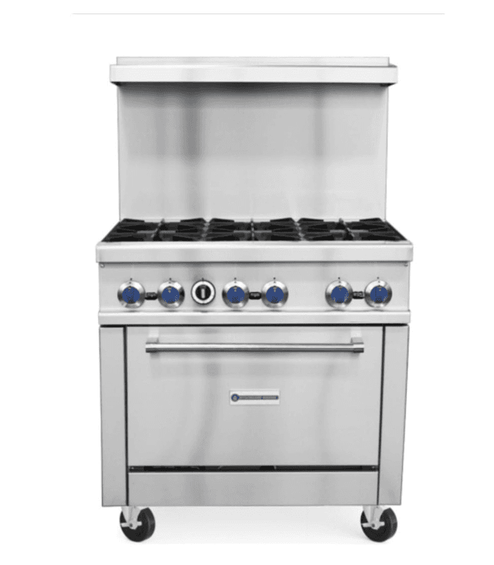 36″ Natural Gas 6 Burner Range with Oven, from Athens Rental Services
