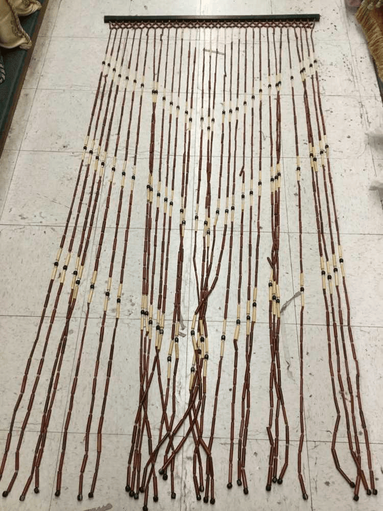 3' X 6' Beads, Brown/Natural/bleached/Black Bamboo. Good Condition, No Strands Missing, Drapery, Beaded Curtains, Beaded Curtain, No Visible Wear And Tear, 22522537, from Universal Studios Prop House
