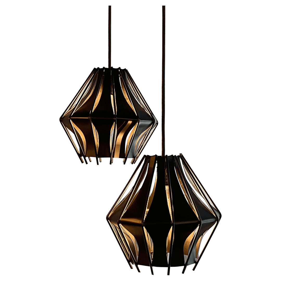 Mid-Century Studio Made Slat Steel Diamond Pendants, f_41000962, from City Foundry