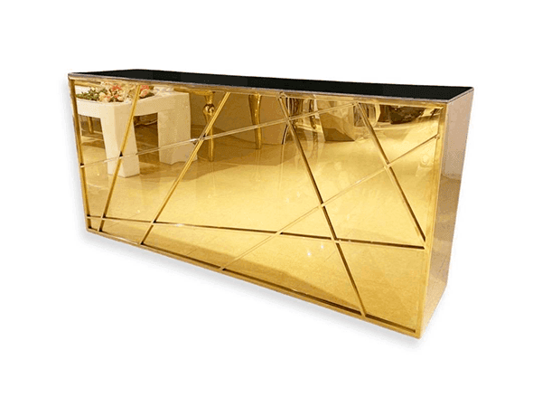 Gold Mirror – Reflection Bar (6 ft.), from MK Music & Events