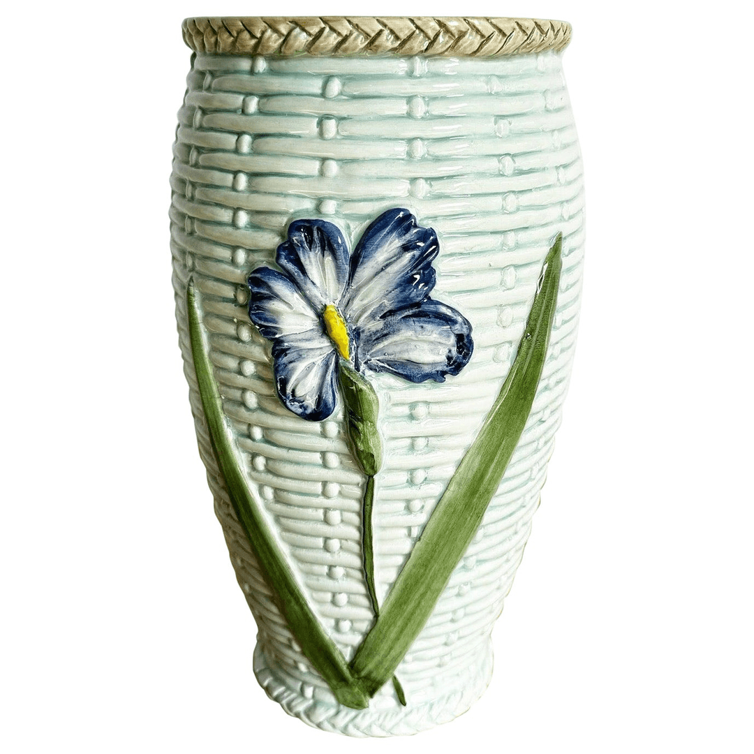 Vintage Italian Hand Painted Floral Ceramic Vase, f_43492062, from Dolphin & Flamingo