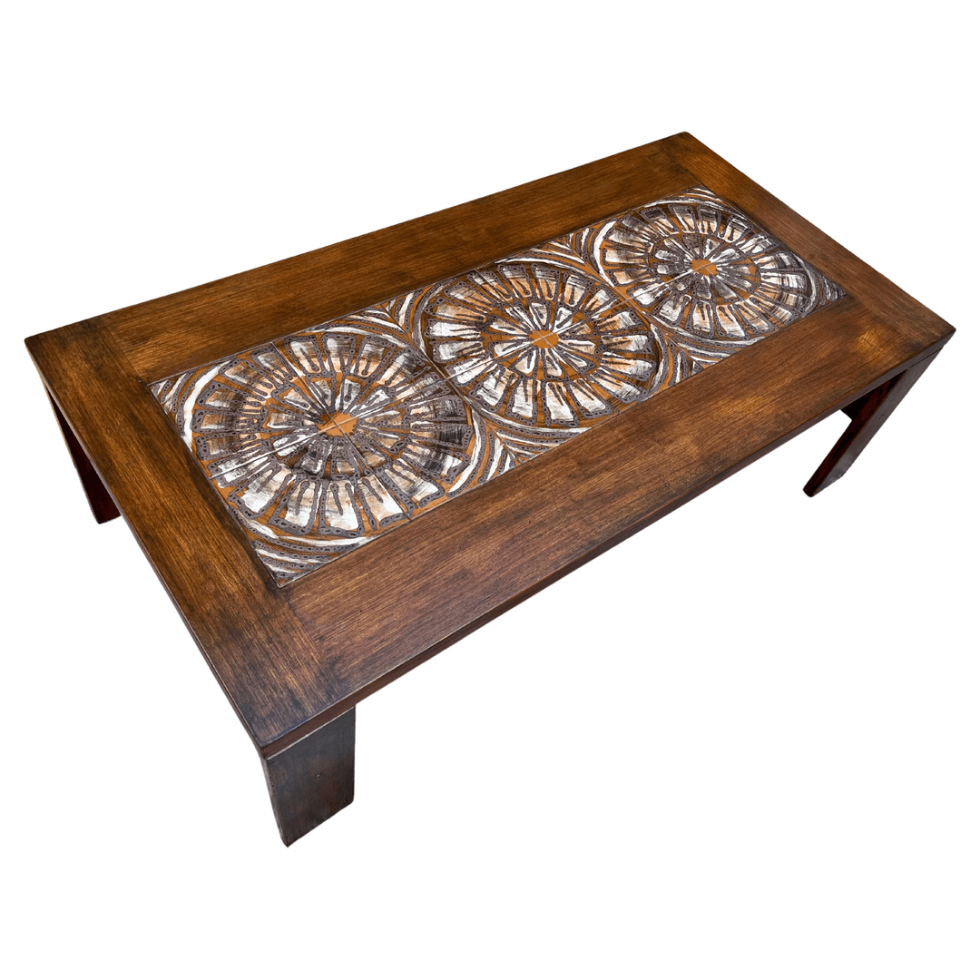 Danish Mid Century Modern Coffee Table With Ceramic Tile Inlays. Circa 1960s, f_35334512, from Kase Vintage