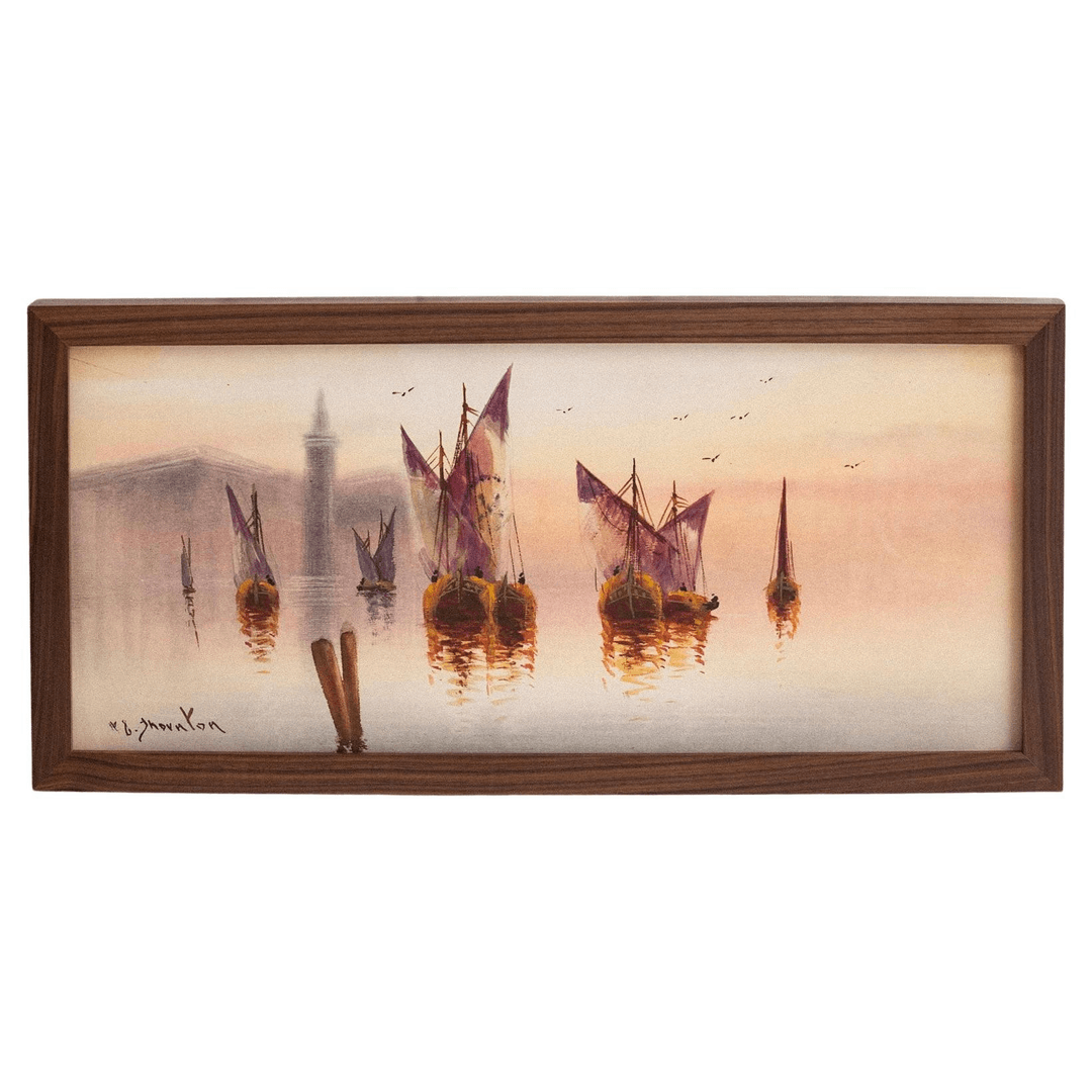 Framed Original Watercolor Nautical Scene, f_42575662, from Fenestella