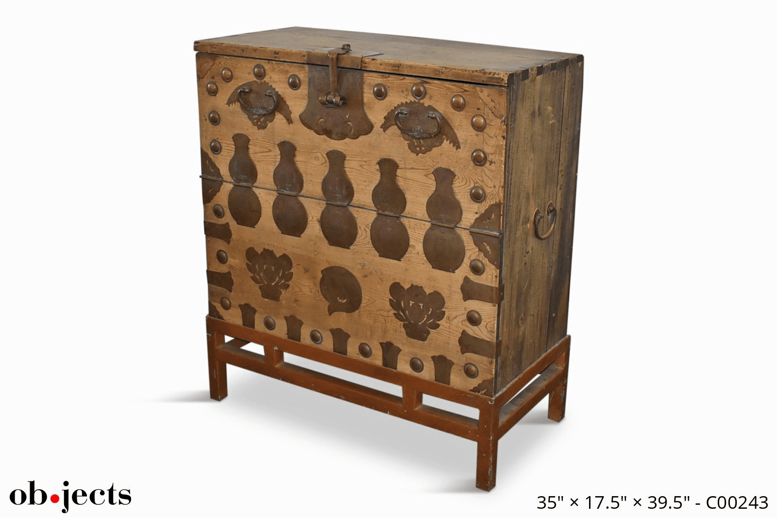 Chest Asian W/Brass Hardware on Stand, C00243, from Ob-jects