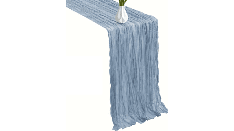Table Runner - Dusty Blue Cheesecloth, from Cache Tents & Events