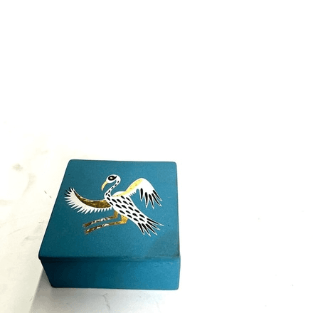 Cyan Box with Bird Motif, 01167, from Dudley Props