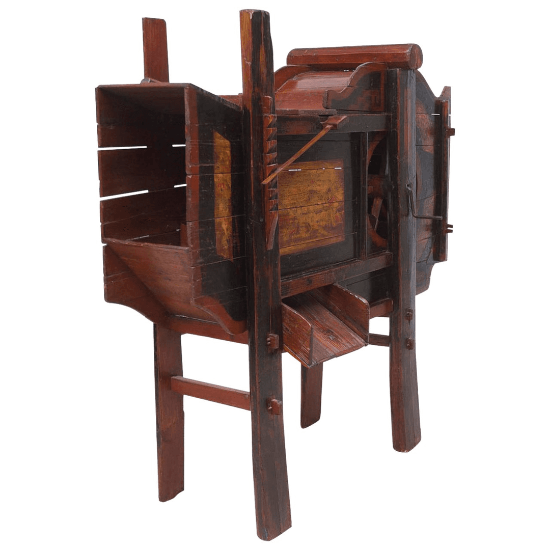 19th Century Wooden Chinese Rice Thresher with Painted Scenes, f_2929022, from Bonnin Ashley Antiques Inc