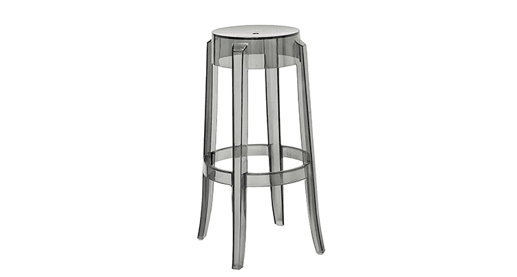 Charles Ghost Barstool – Smoke, from Lavish Event Rentals