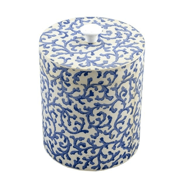 CANISTER-W/Lid Blue Branches on White Background, 25060024, from propNspoon