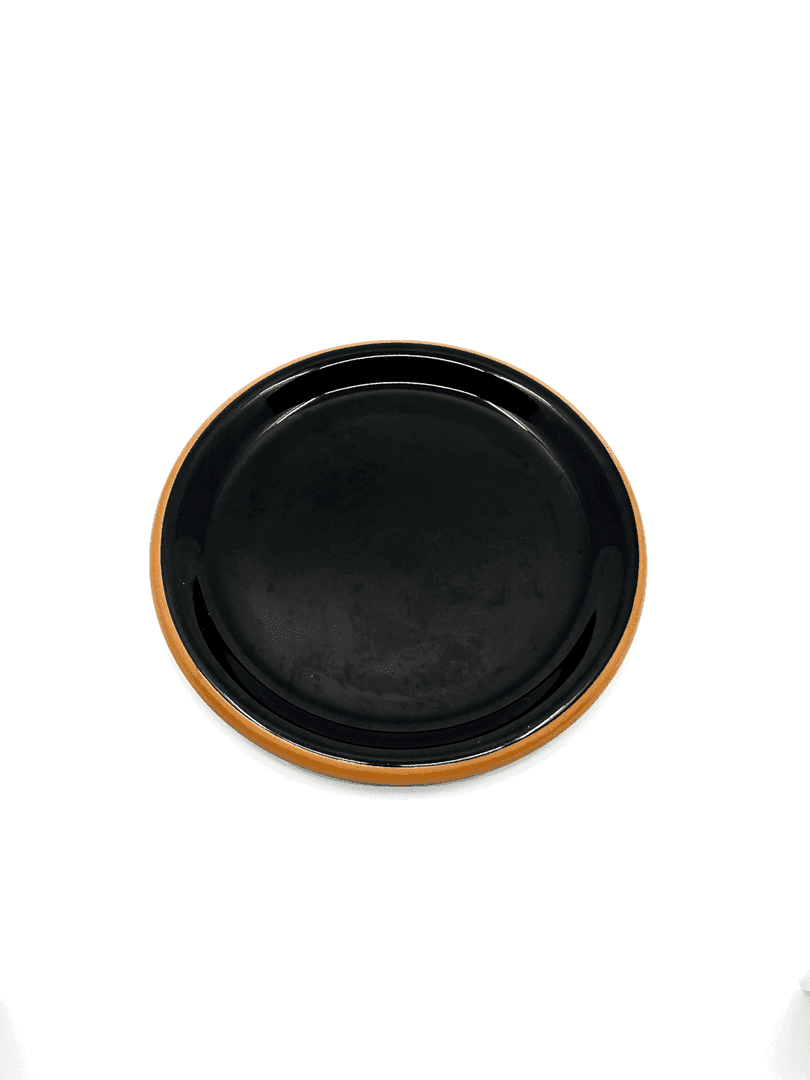 Ceramic Brown Dinner Plate with Black Interior, from Hero & Beauty