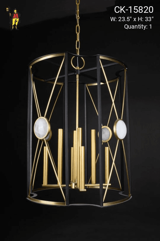 Brass & Black Eight Light Hanging Lantern, CK-15820, from City Knickerbocker