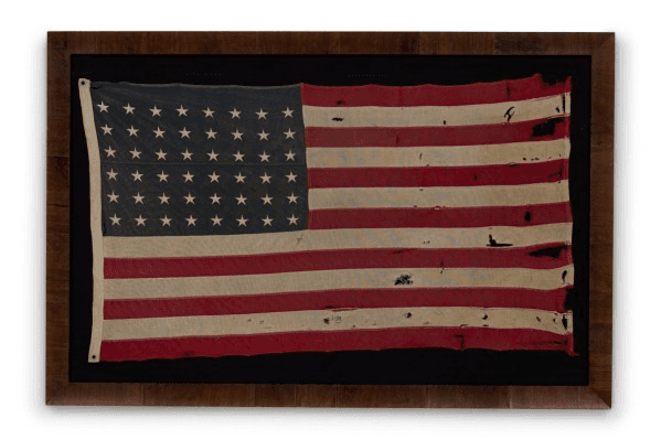Framed 48-Star American Flag, 064117, from Newel Props