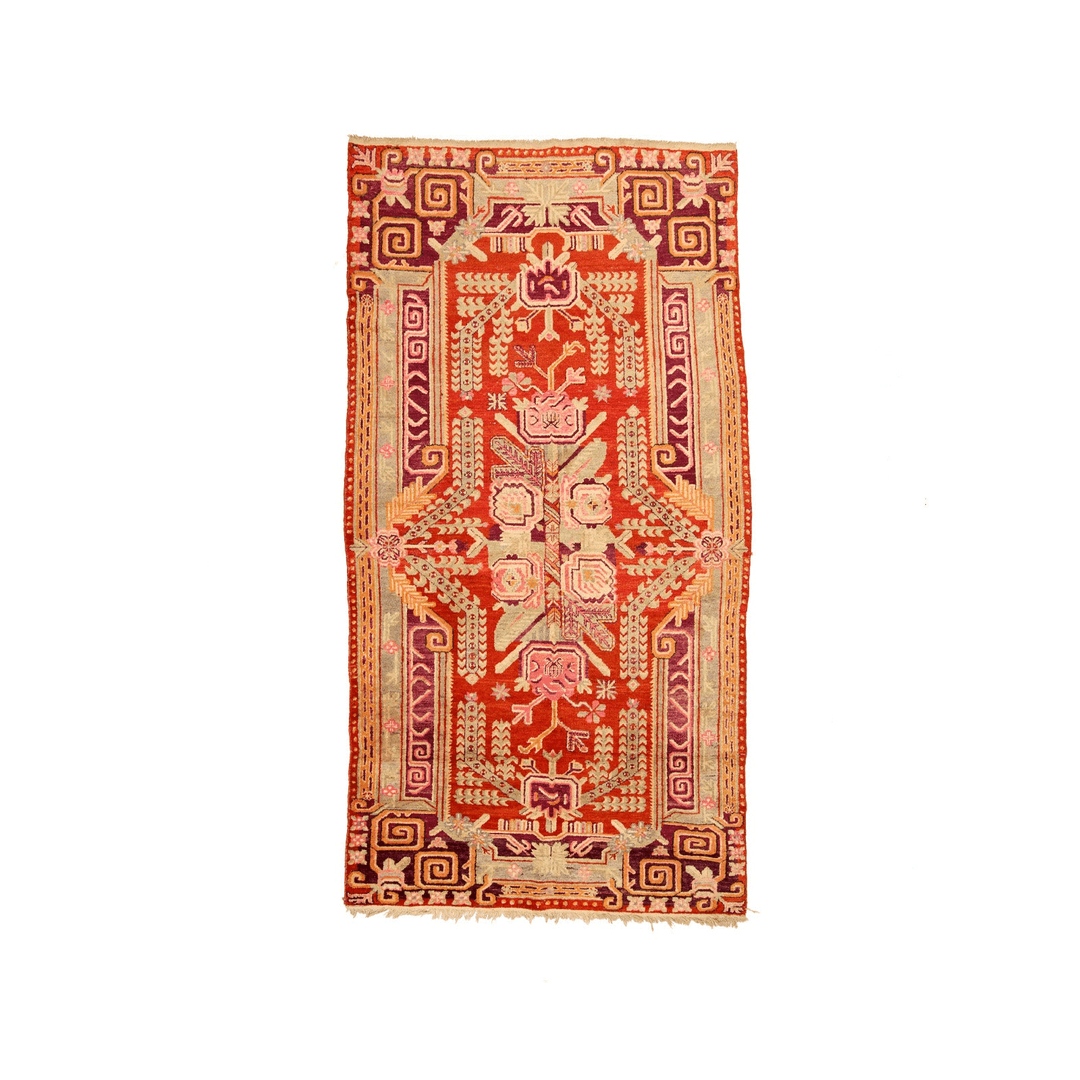 Semi-antique Chinese Khotan with flowers and pomegranates — 5'4 x 10'3, 539, from Steppe