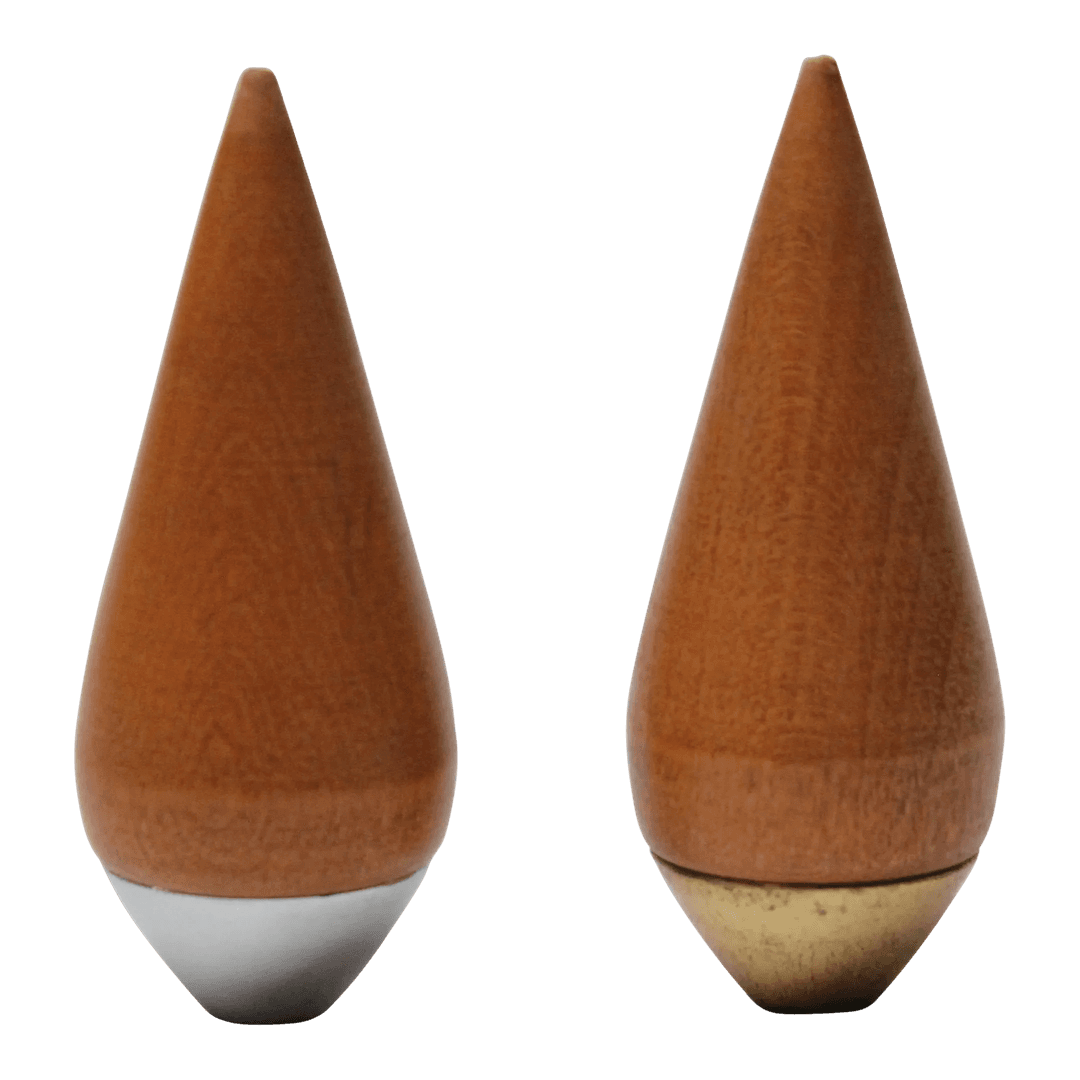 Danish Modern Conical Teak Salt and Pepper Shakers by P. J. Østergaard, from Jarontiques