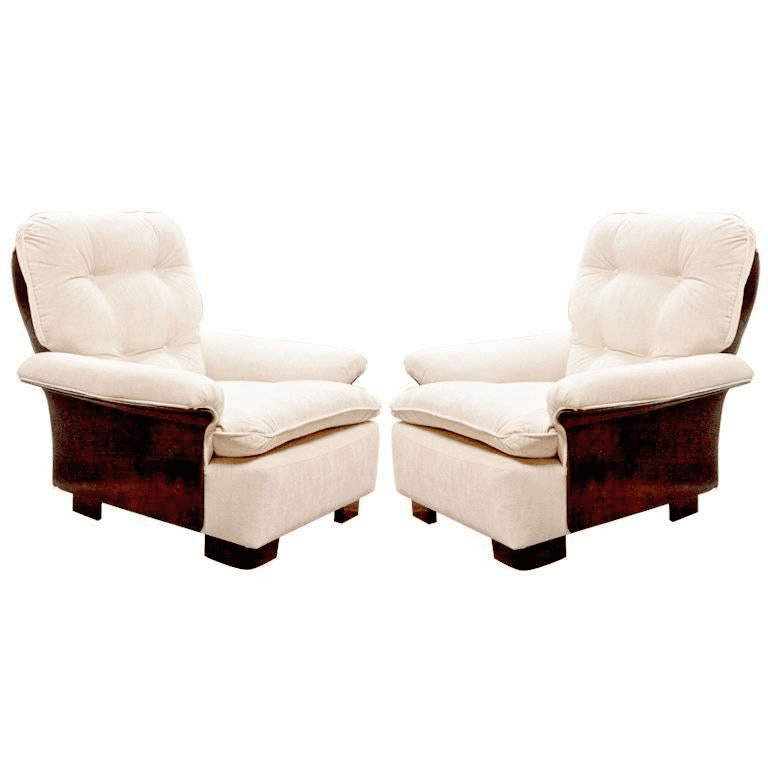Italian 1950s Armchairs in Walnut Reupholstery, f_8136853, from ma+39