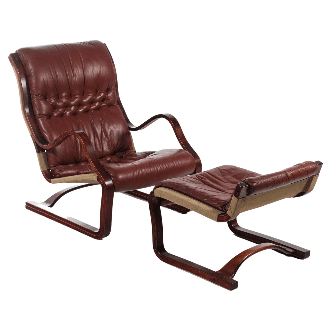 Bentwood 'Koivutaru' Chair & Ottoman Esko Pajamies for ASKO, Finland, c. 1970's, f_31869512, from ABT Modern