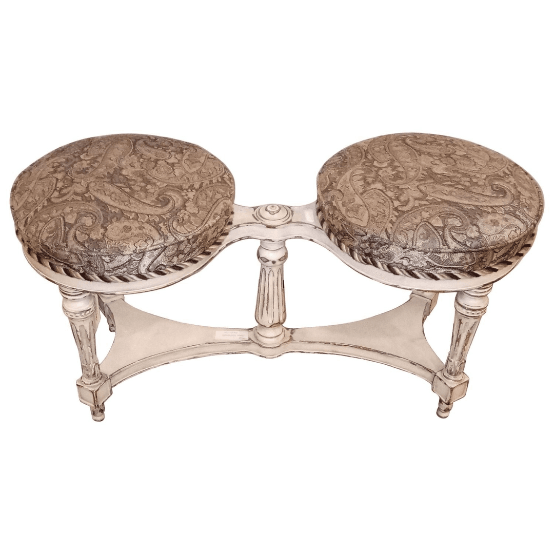 Swedish Painted Bench with Double Seats, 101-1232, from Greenwich Living Design