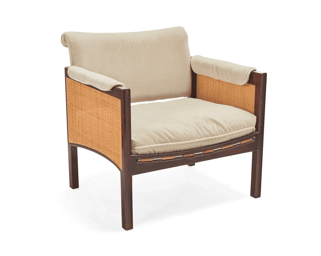 Elegant Caned Lounge Chair in the Style of Dunbar, SQ4525401, from BLEND INTERIORS