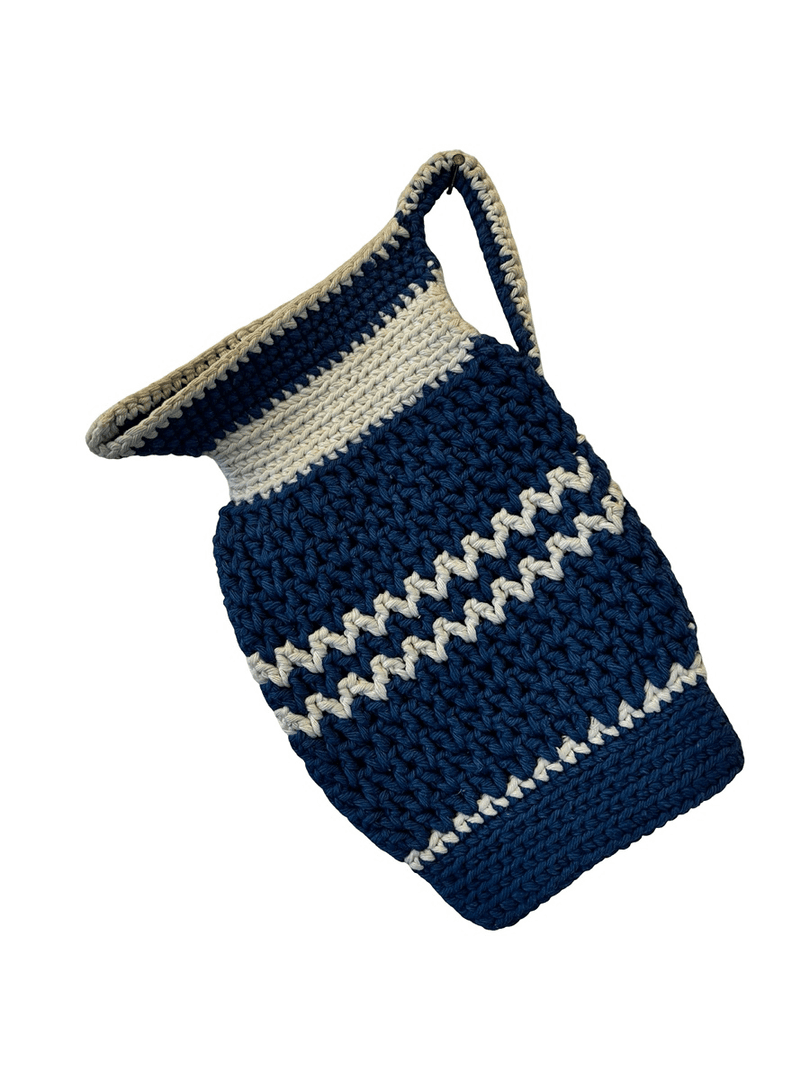 Handmade Blue Crocheted Pot Holder, 10273, from All Set Props