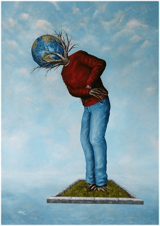 Contemporary Male Figure Earth Head, MSAN001, from Enchanted Art