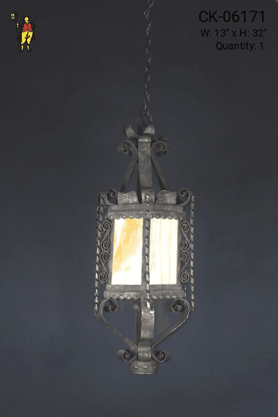 Gothic Iron & Glass Hanging Lantern, CK-06171, from City Knickerbocker