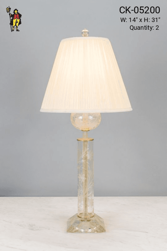 Floral Glass Table Lamp, CK-05200, from City Knickerbocker