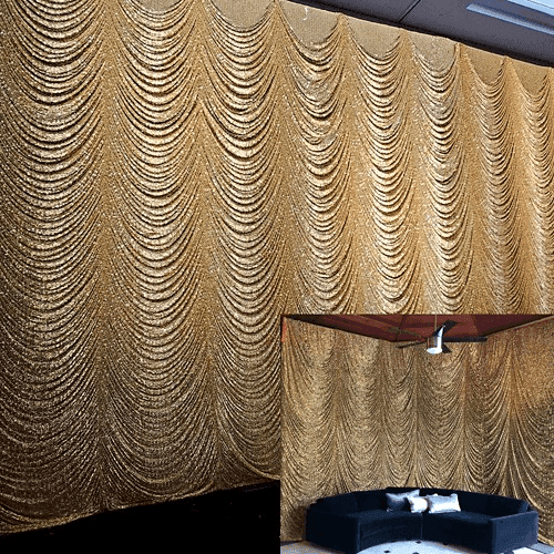 Gold Frazzle Austrian Backdrop Rental FR
, from Rose Brand