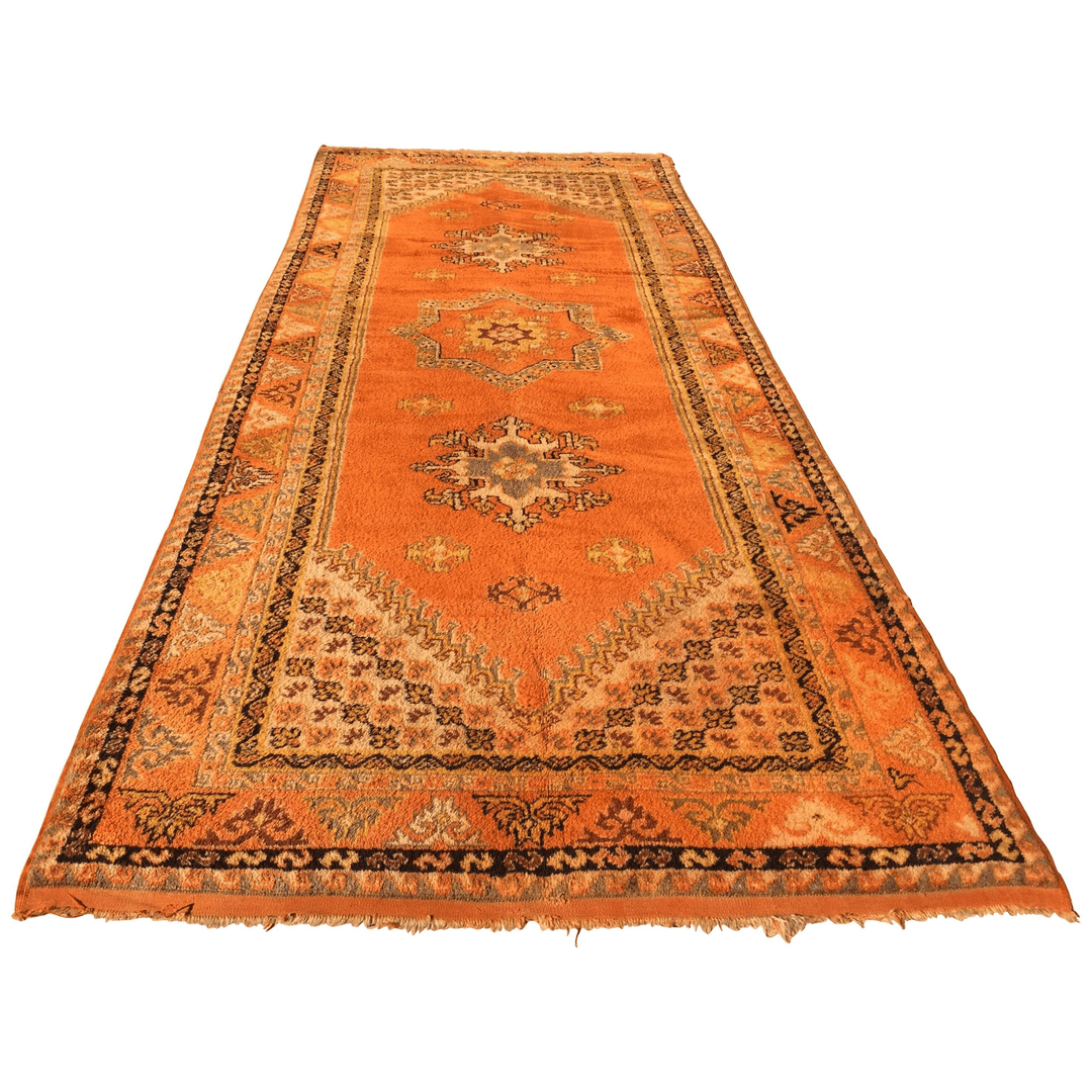 1960s Moroccan Vintage Orange Color Tribal African Pile Rug, f_12720771, from Mosaik