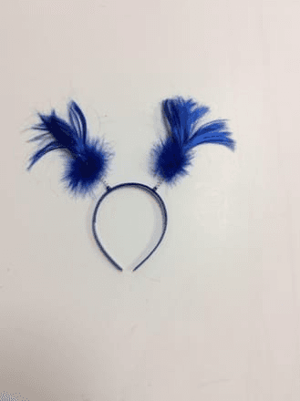 Blue Headband with Blue Fake Hair at ends, FNP0604, from Athletic Room Sports Props
