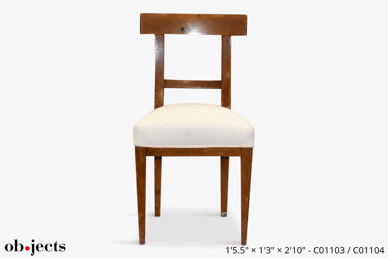 Chair White Muslin Fruitwood, C01103 / C01104, from Ob-jects