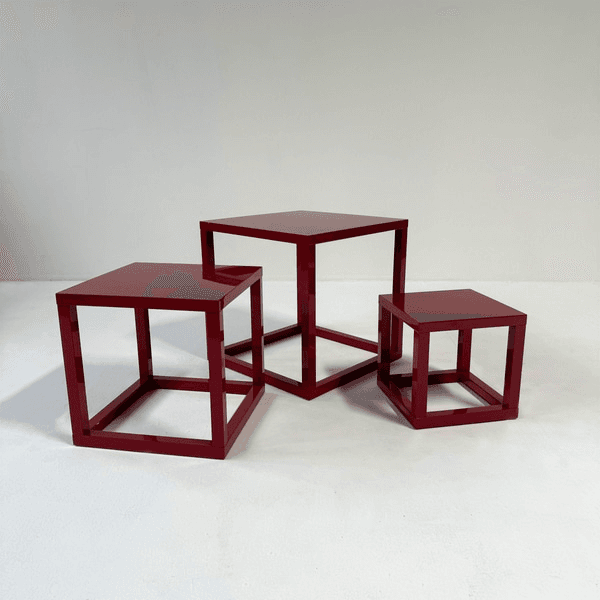 Ruby Acrylic 3 Piece Nesting Side Tables, TA032, from Girls Girls Girls Studio