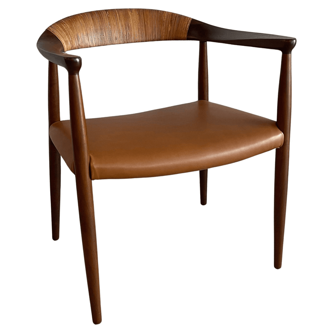 Danish Modern Rosewood Leather Chair After Hans J. Wegner, f_39975422, from City Foundry