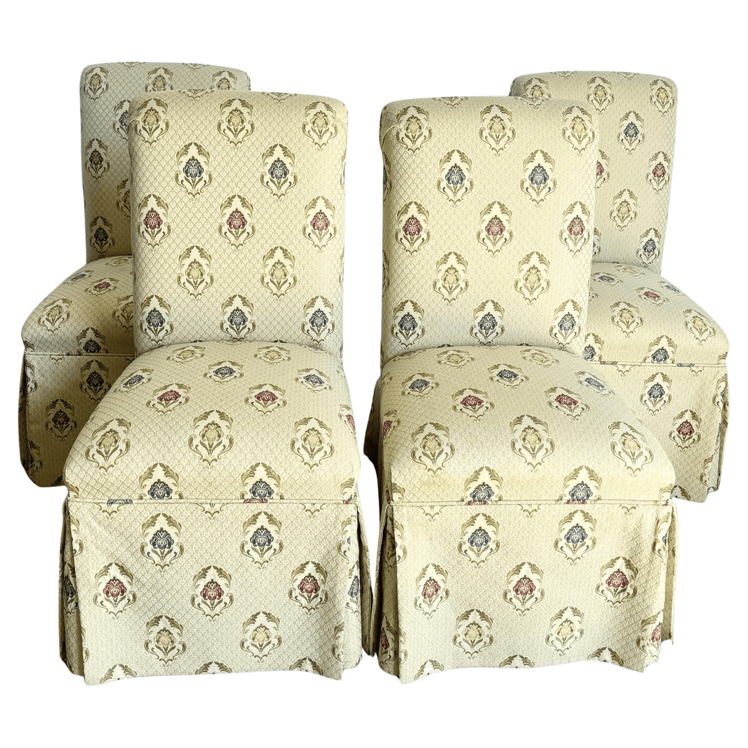 Vintage Regency Skirted Dining Chairs - Set of 4, f_45465052, from Dolphin & Flamingo